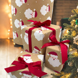 Santa Wrapping Paper Red - Eco-Friendly Saint Nick Gift Wrap | Sustainable Stylish Paper