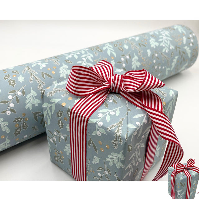 Foliage Slate Green Gift Wrapping Paper | Eco-Friendly Holiday Wrap