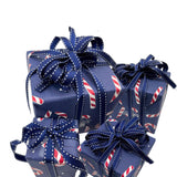 Candy Cane Navy Gift Wrapping Paper – Festive Christmas Wrap | Eco-Friendly & High-Quality 80gsm Paper