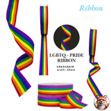 Rainbow LGBTQ Pride Grosgrain Ribbon, Gay Flag, 25mm Width