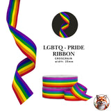 Rainbow LGBTQ Pride Grosgrain Ribbon, Gay Flag, 25mm Width