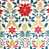 Poinsettia Gift Wrapping Paper – 80gsm, 60cm Wide | Festive Christmas Wrap