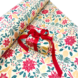 Poinsettia Gift Wrapping Paper – 80gsm, 60cm Wide | Festive Christmas Wrap