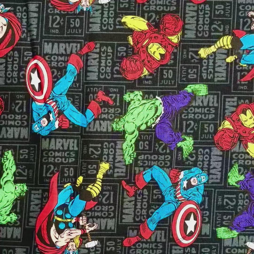 Marvel Characters tossed, Cotton Quilting fabric Springs Creative CP62677