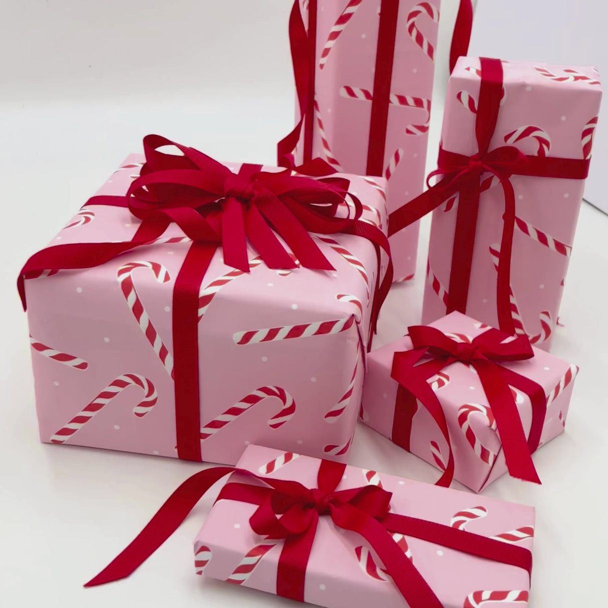 Candy Cane Pink Gift Wrapping Paper – 80gsm, 60cm Wide | Festive Christmas Wrap