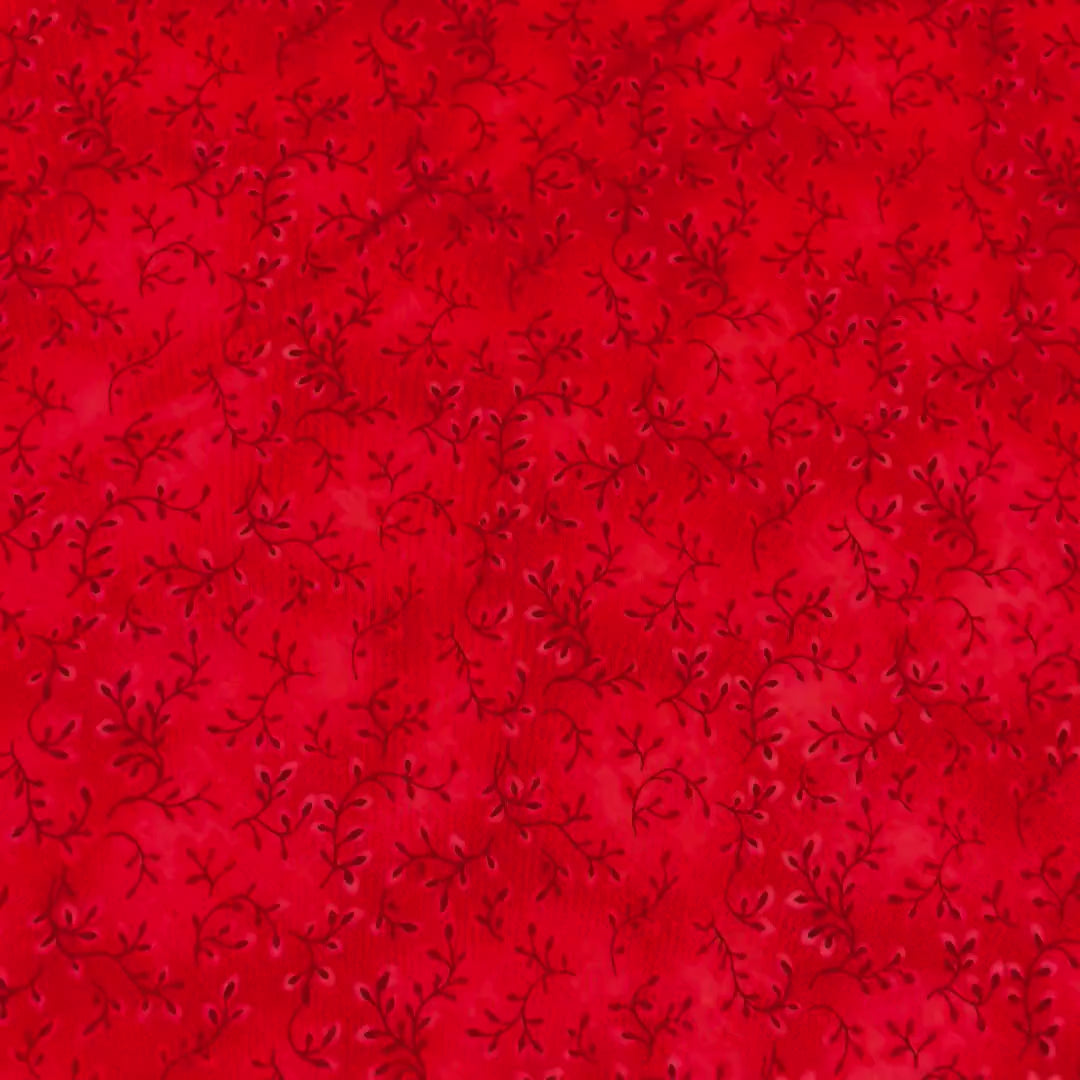 Red Fabric Vine Folio Basics Henry Glass HG7755.81