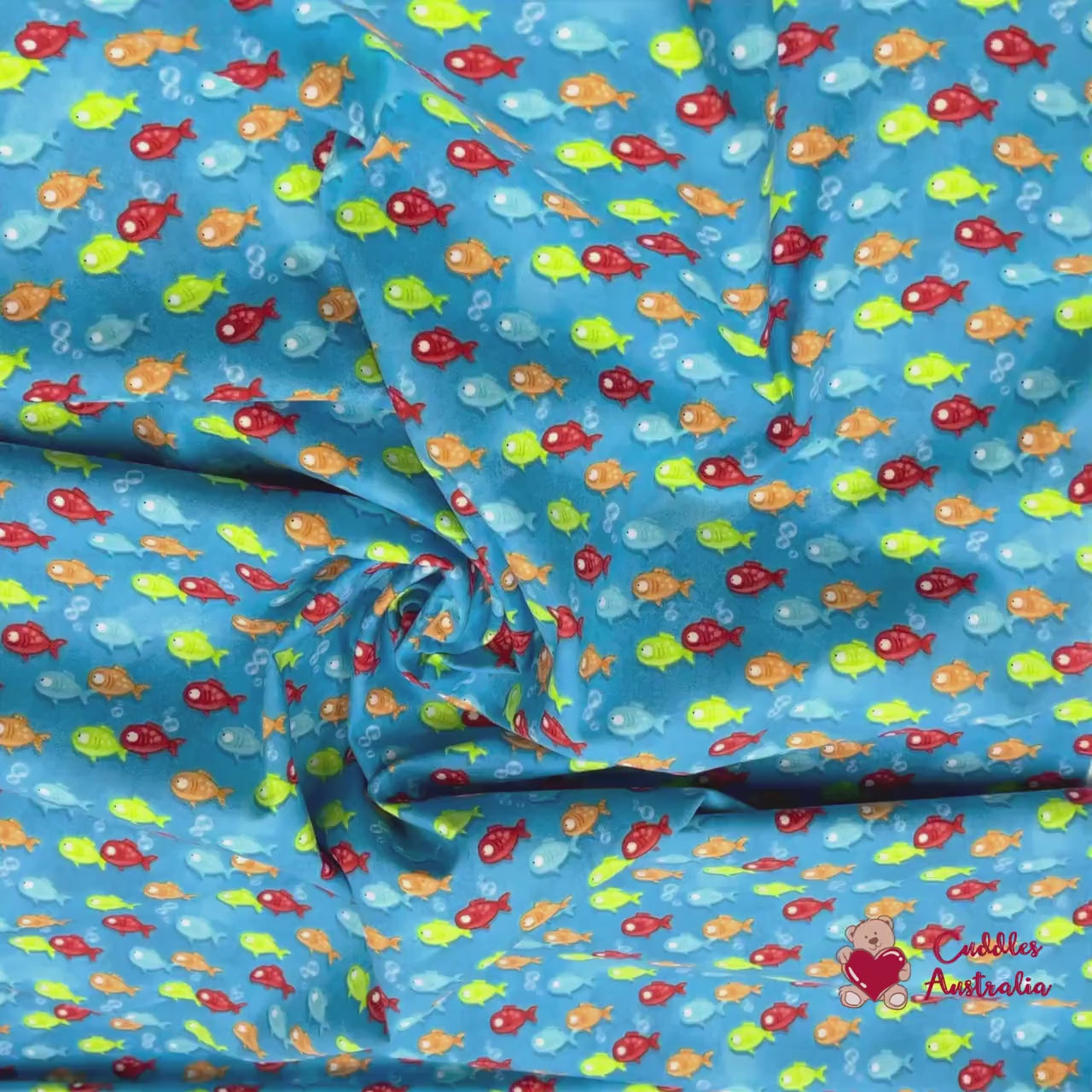 Side by Side Fish Fabric, Sea life, Cotton, Quilting fabric, marine life fabric HG6860.11