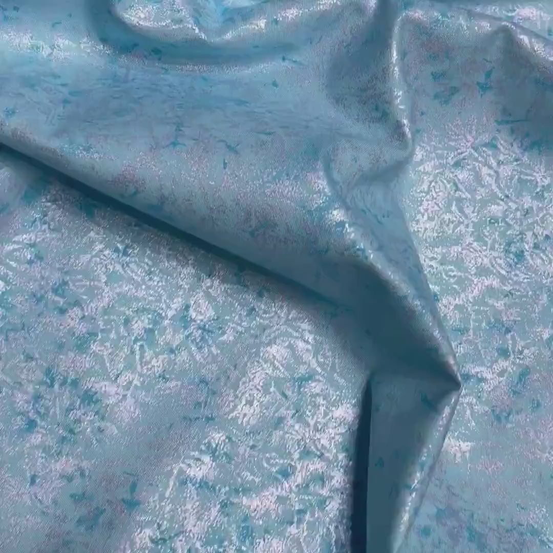 Fairy Frost Fabric Michael Miller with Pearlised Metallic Cotton Light Blue Fabric CM0376-Cari