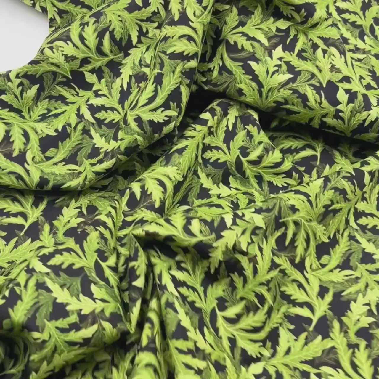 Poppy Leaves, Green Black Fabric by Timeless Treasures Fabric C5839