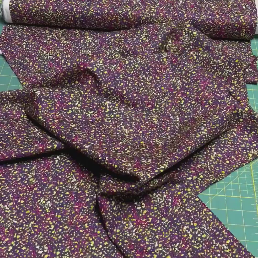Kismet Gold fabric Pink Purple Confetti Quilting 100% Cotton fabric Paula Nadelstern for Benartex BT1775-49