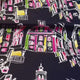 Pink Houses, On the Town fabric Black Quilting 100%Cotton Michael Miller fabric CX-6901-Black
