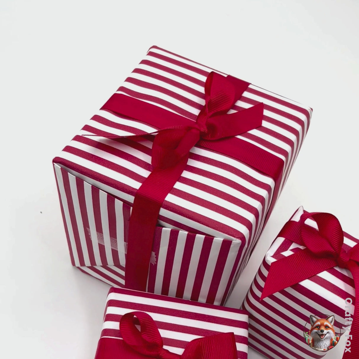 Red Candy Stripe Gift Wrapping Paper - 80gsm | 60cm Wide