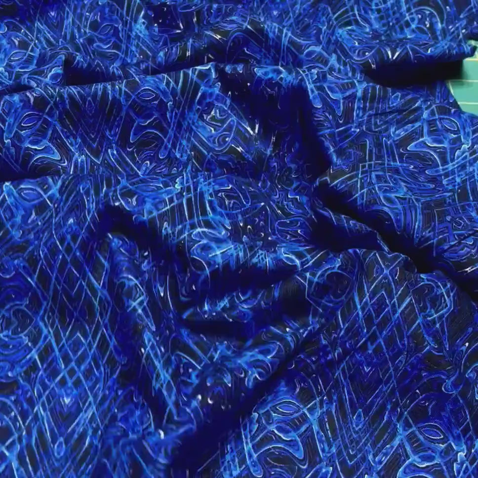 Kismet Blue swirl fabric Geometric Quilt fabric Paula Nadelstern for Benartex