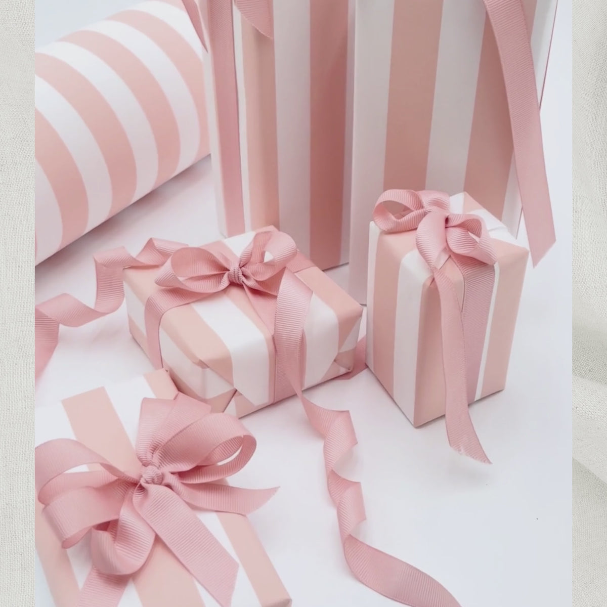 Pink Pavilion Stripe Eco-Friendly Gift Wrapping Paper