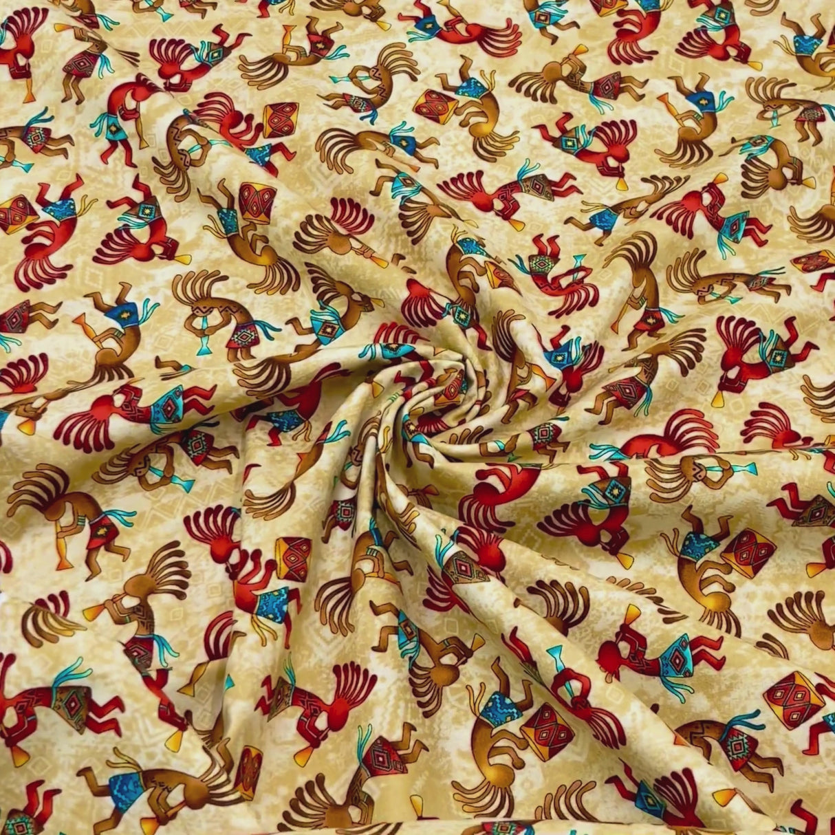 Out West Kokopelli Cotton Quilting Fabric - Timeless Treasures TT-C5038Tan