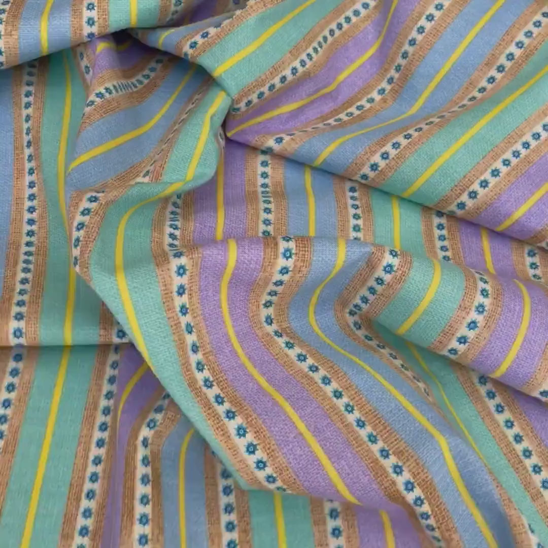 Happy Campers Blue Lilac Green Fabric Peace DTK Signature Quilting 100% Cotton fabric StudioE SE3125-15