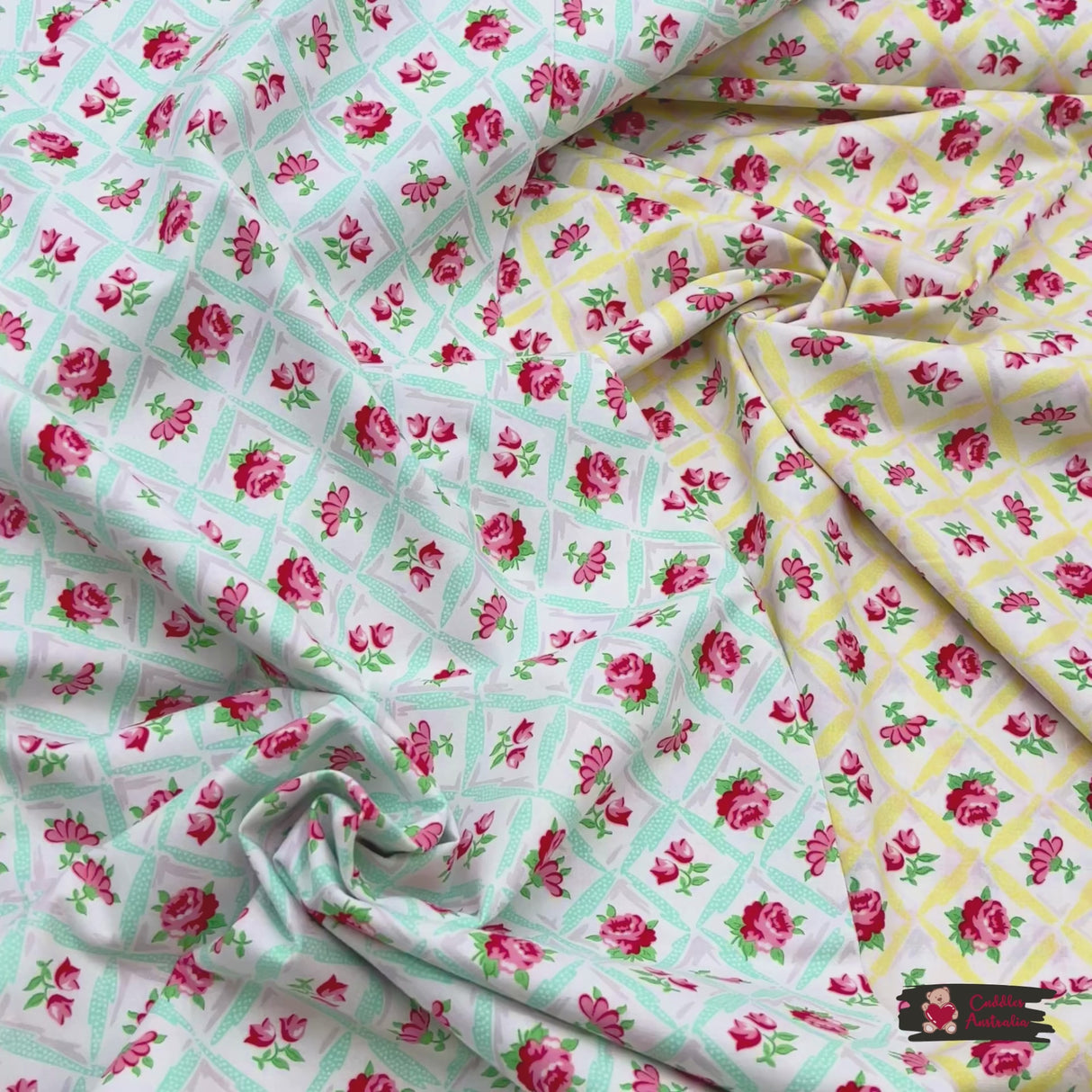 Annette Retro Floral Sunshine Fabric - Michael Miller MM-CX6853.Sunshine