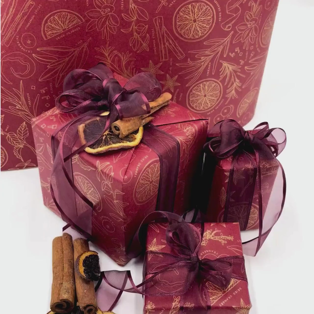 Sugar and Spice Red Gift Wrapping Paper – 80gsm, 60cm Wide | Festive Eco-Friendly Christmas Wrap