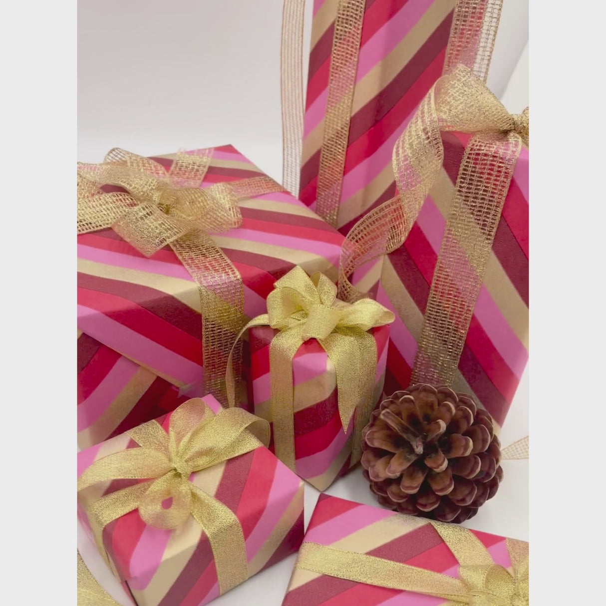 Peppermint Pink Gift Wrapping Paper – 80gsm 60cm Wide | Festive Christmas Wrap