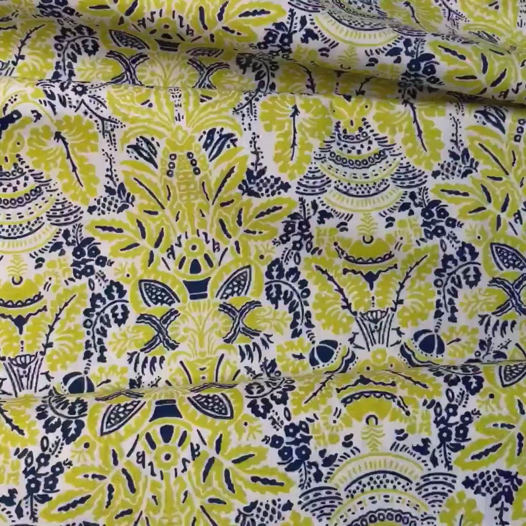 Color Brigade, Cotton Quilting Fabric, Yellow Black floral, Jennifer Paganelli, Stephanie Citrine PWJP112.citr
