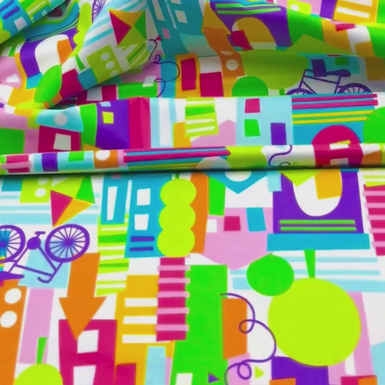 Happy Town fabric, Quilting Cotton fabric, Michael Miller - MM6010-Multi