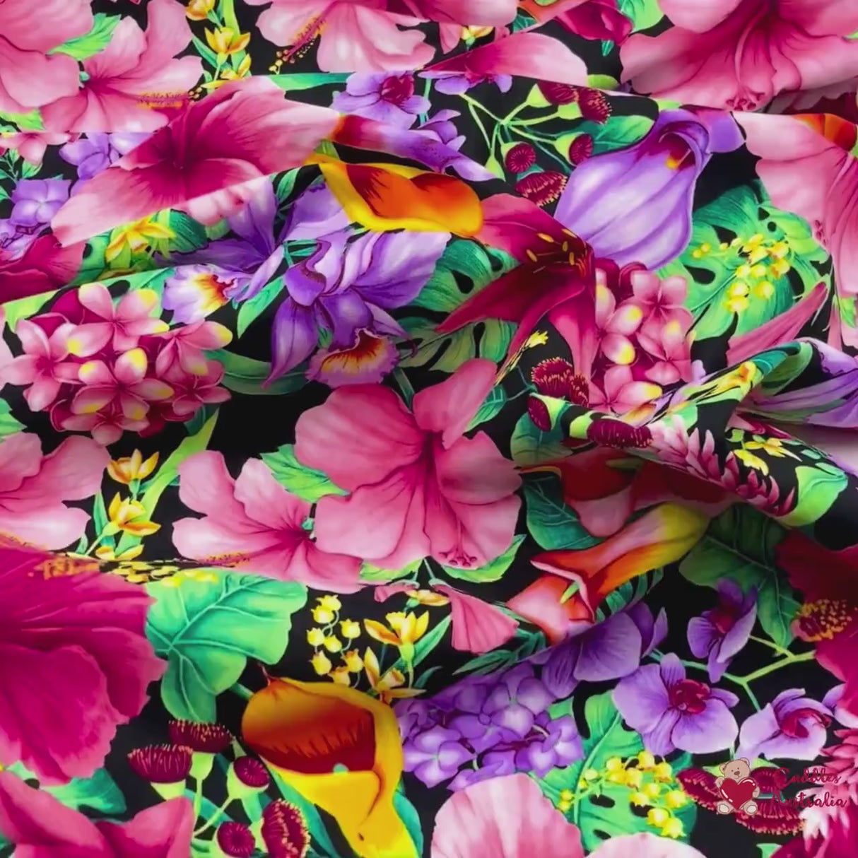 Floral fabric, Island Floral Tropic by Timeless Treasures, Quilting, Cotton, Fabric TTC5436