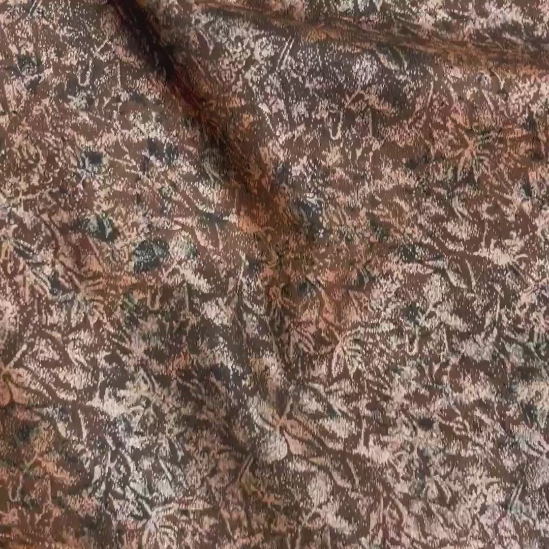 Michael Miller Fairy Frost with Pearlised Metallic Cotton Blue Fabric CM0376-Chocolate