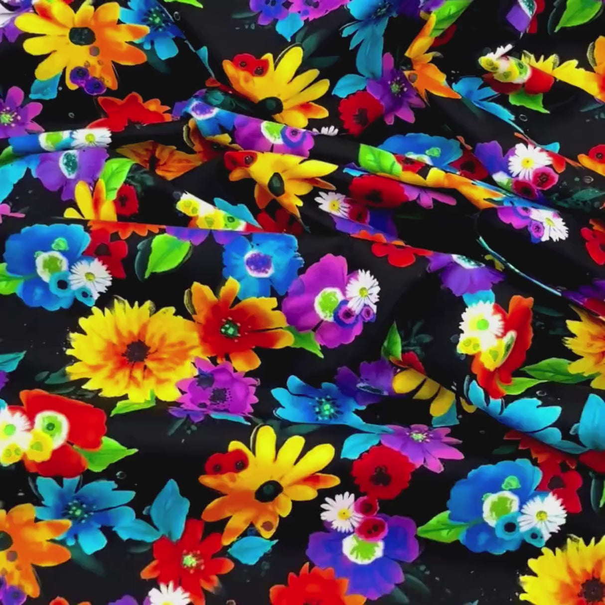 Pavilion Floral fabric, Quilting Cotton, Timeless Treasures TT-C6327Black