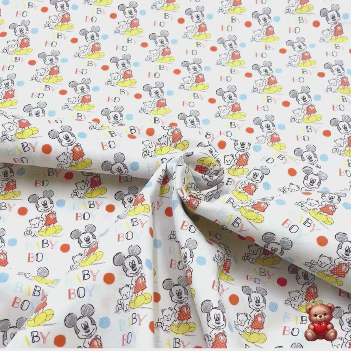 Oh Boy Mickey Baby Boy, Cotton Quilting Fabric, Disney licensed fabrics by Springs Creative Fabrics SC-57856