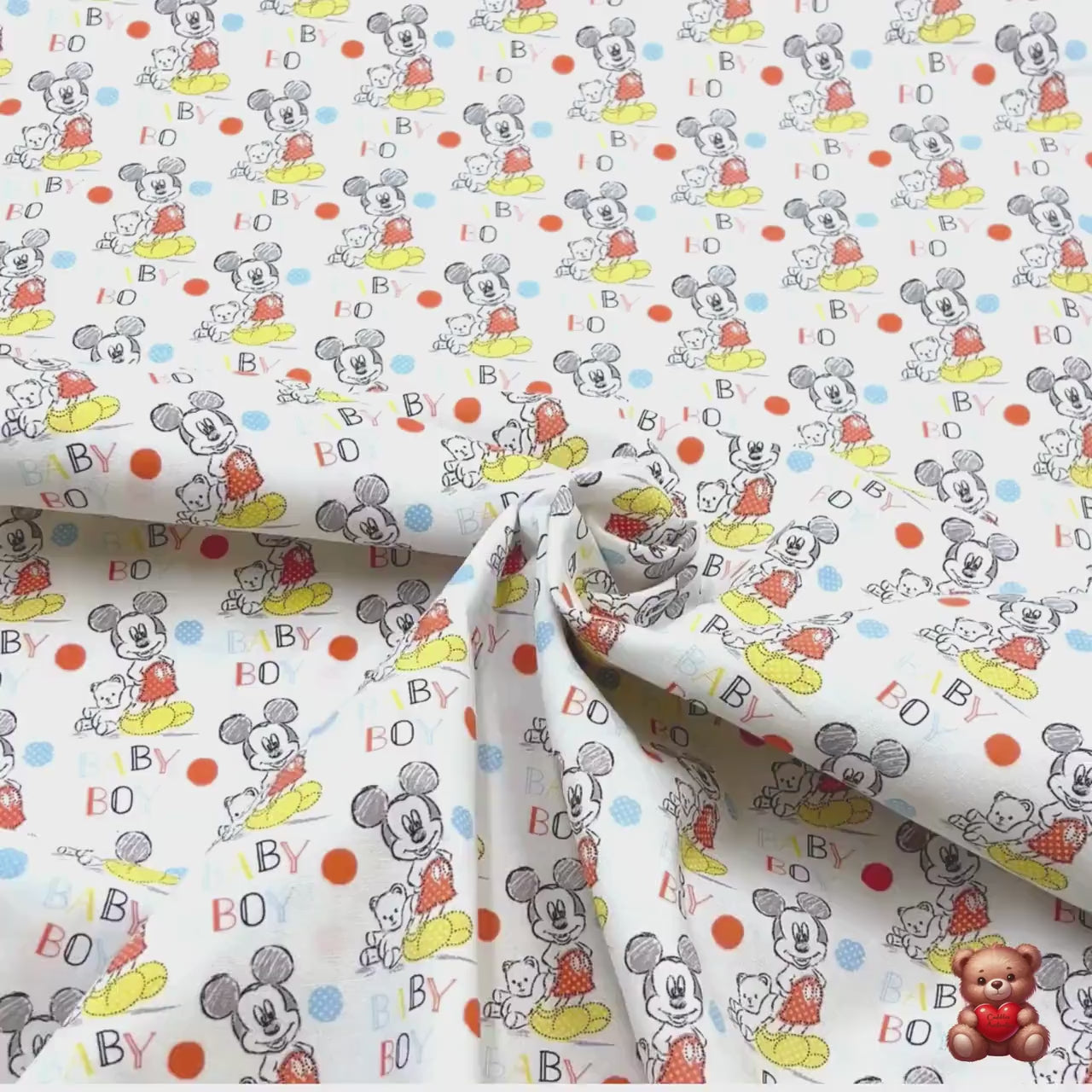 Oh Boy Mickey Baby Boy, Cotton Quilting Fabric, Disney licensed fabrics by Springs Creative Fabrics SC-57856