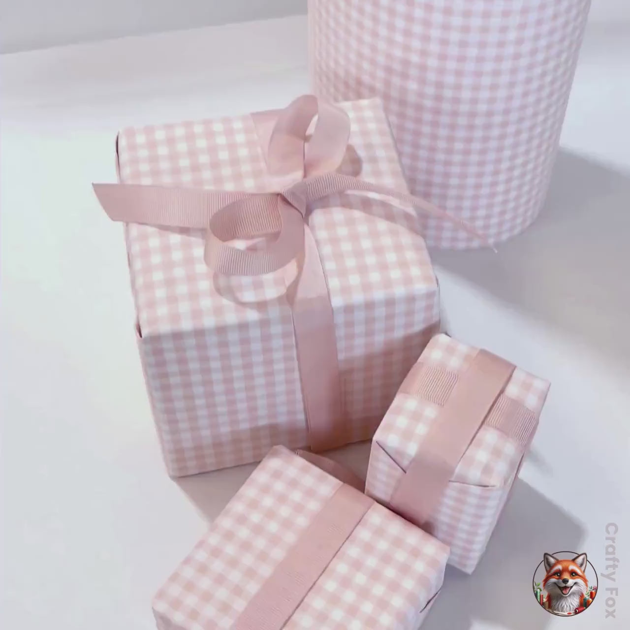Eco-Friendly Valentines Day Paper Gingham Champagne Gift Wrap Paper 80gsm | Wrapping Paper