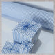 Gingham French Blue Gift Wrapping Paper – Eco-Friendly 80gsm | 60cm Wide