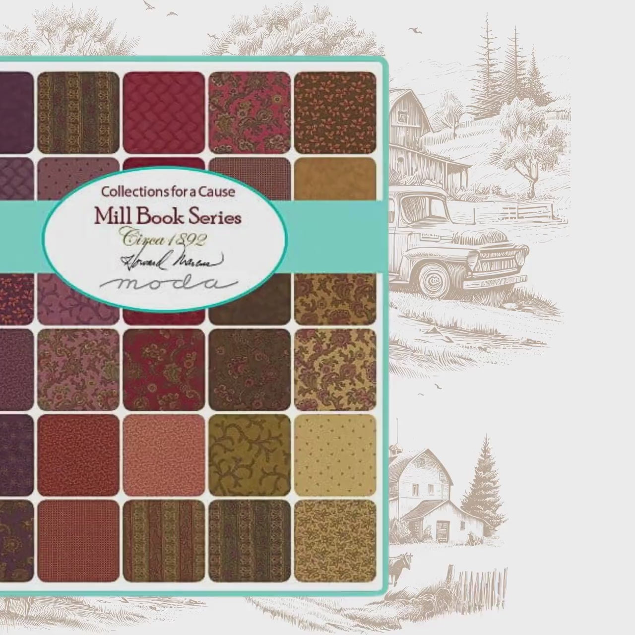 Collection for a Cause, Mill Book Series circa 1889, Cotton Quilting Fabric for Moda Fabrics