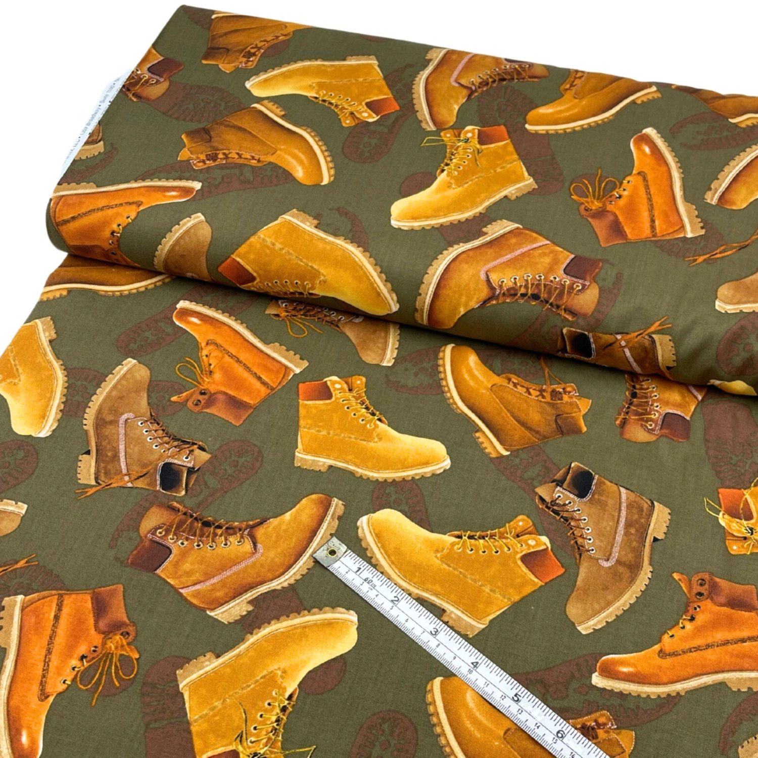 Man Cave Work Boots Khaki - Benartex - Cotton Quilting Fabric - BT05830.49