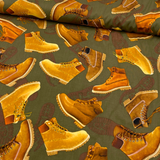 Man Cave Work Boots Khaki - Benartex - Cotton Quilting Fabric - BT05830.49