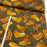Man Cave Work Boots Khaki - Benartex - Cotton Quilting Fabric - BT05830.49