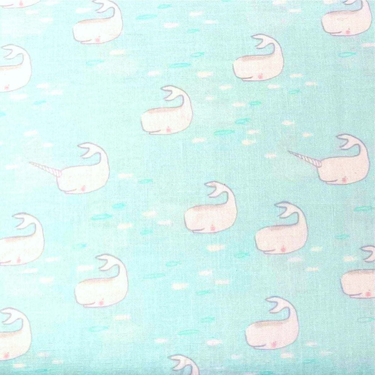Whale fabric Michael Miller Fabric Find the Narwhal 50cm Out to Sea DC5621-Aqua