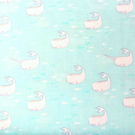 Whale fabric Michael Miller Fabric Find the Narwhal 50cm Out to Sea DC5621-Aqua