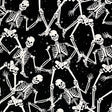 Skeleton fabric Black White Silver metallic Halloween fabric Gothic Glam Fabric Benartex BT-CM4938 Black