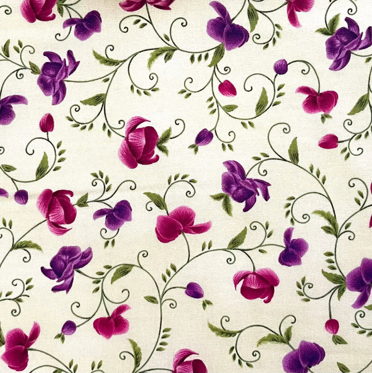 Floral fabric Orchid Spray Wild Orchid End of Bolt Fabric Timeless Treasures Fabric C5432