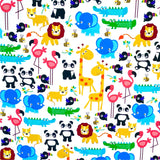 Kidz Animal Ark - Timeless Treasures - Cotton Quilting Fabric - C6547-White
