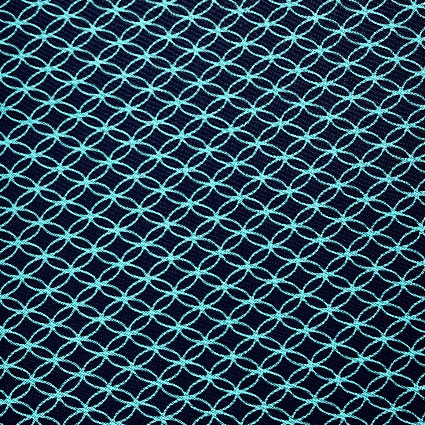 Geometric fabric Chinoiserie Lilliana 50cm Navy Michael Miller CX7296