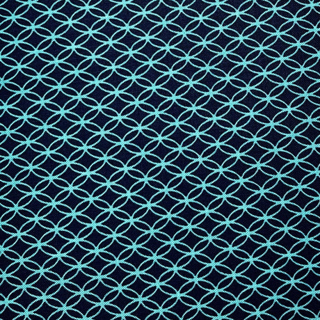 Geometric fabric Chinoiserie Lilliana 50cm Navy Michael Miller CX7296