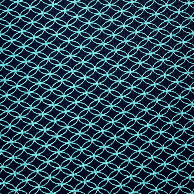 Geometric fabric Chinoiserie Lilliana 50cm Navy Michael Miller CX7296
