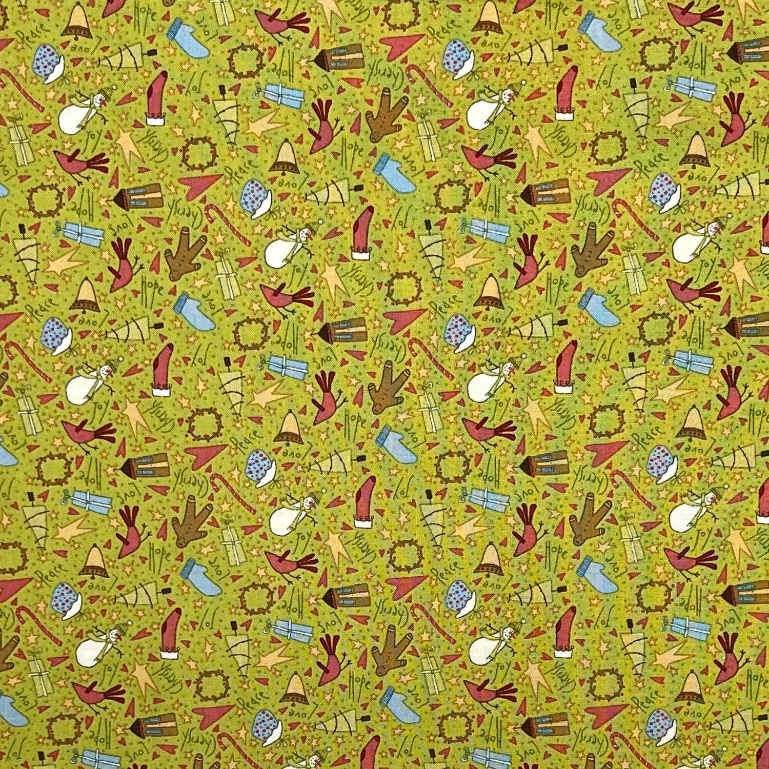 Green fabric toss Under the Mistletoe Henry Glass HG8330-66