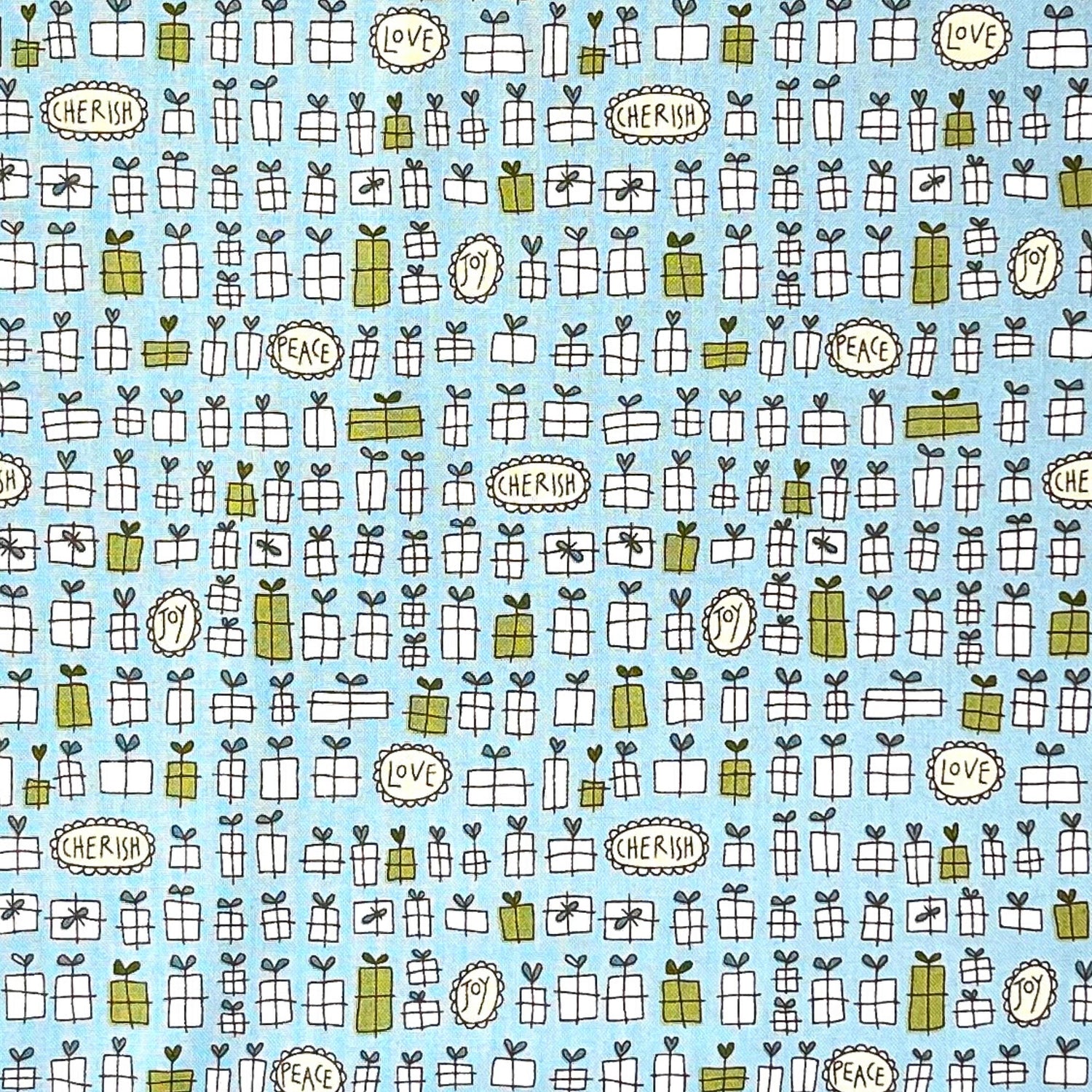Celebration Presents Blue Quilting Craft Cotton fabric Henry Glass