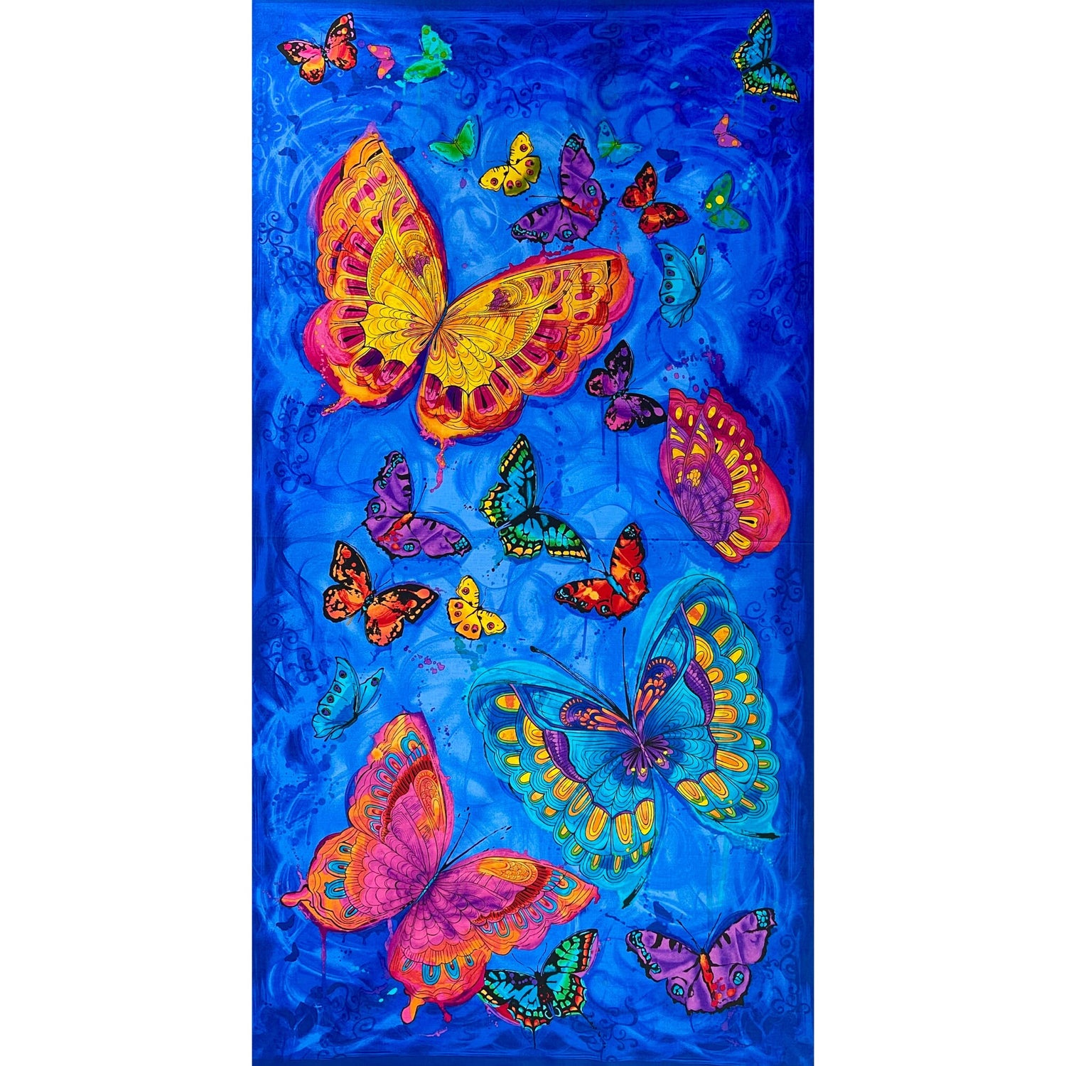 Butterflies fabric large Monterey butterflies Blue Timeless Treasures Fabrics - Panel