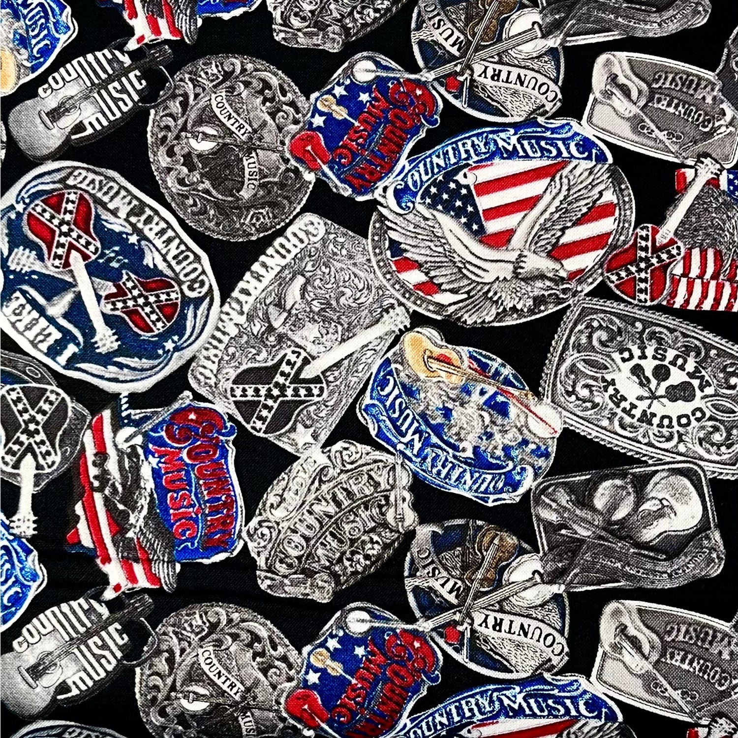 Country Music Badges USA Rock Legends Fabrics BT5883-12