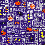 Words fabric Purple Zombies Henry Glass Fabric Halloween Cotton Quilting fabric