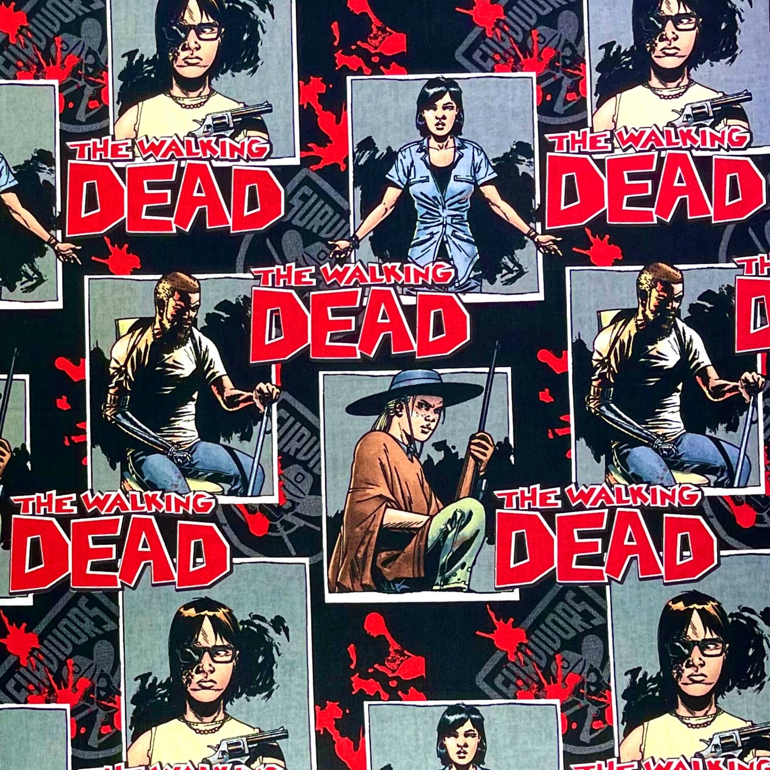 Walking Dead, Ready for War fabric by Springs Creative, Cotton Quilting fabric SC-CP57588